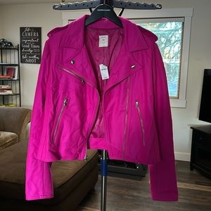 Magenta moto jacket!
